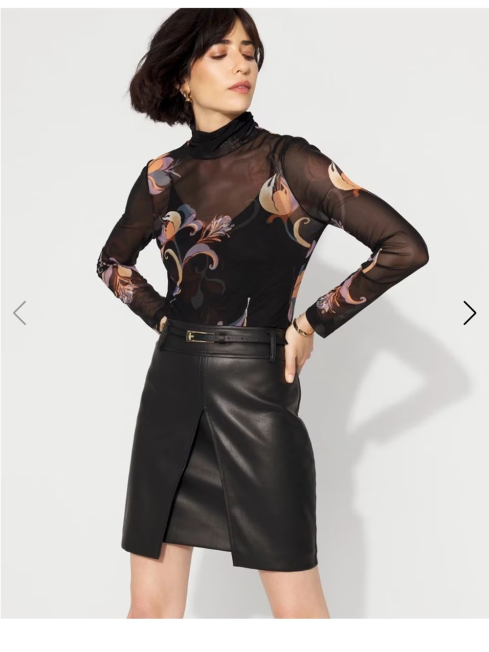 WHBM Tailored Faux Leather Skirt
